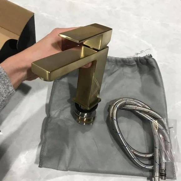 Satin Brass Single Hole Faucet - Picture 6 of 12